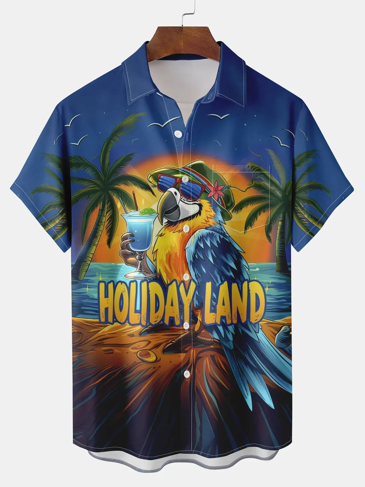 Pirate Parrot Hawaiian Short Sleeve Shirt