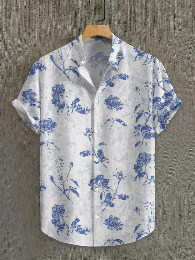 Men's Short Refreshing elegant hawaii Sleeve Shirt
