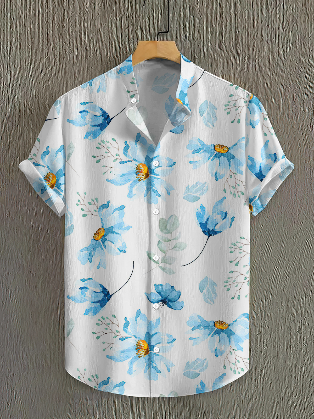 Men's Casual Hawaiian High Stretch Bamboo Fiber Short Sleeve Shirt