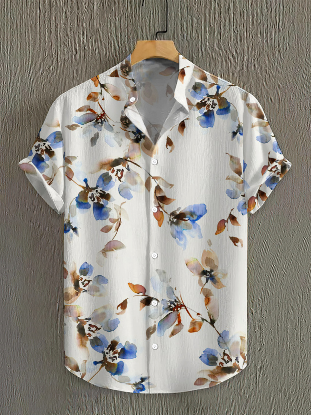 Men's Short Refreshing elegant hawaii Sleeve Shirt