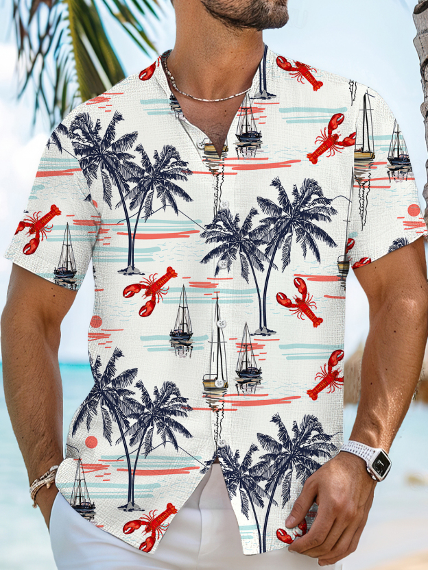 Men's Short Refreshing elegant hawaii Sleeve Shirt