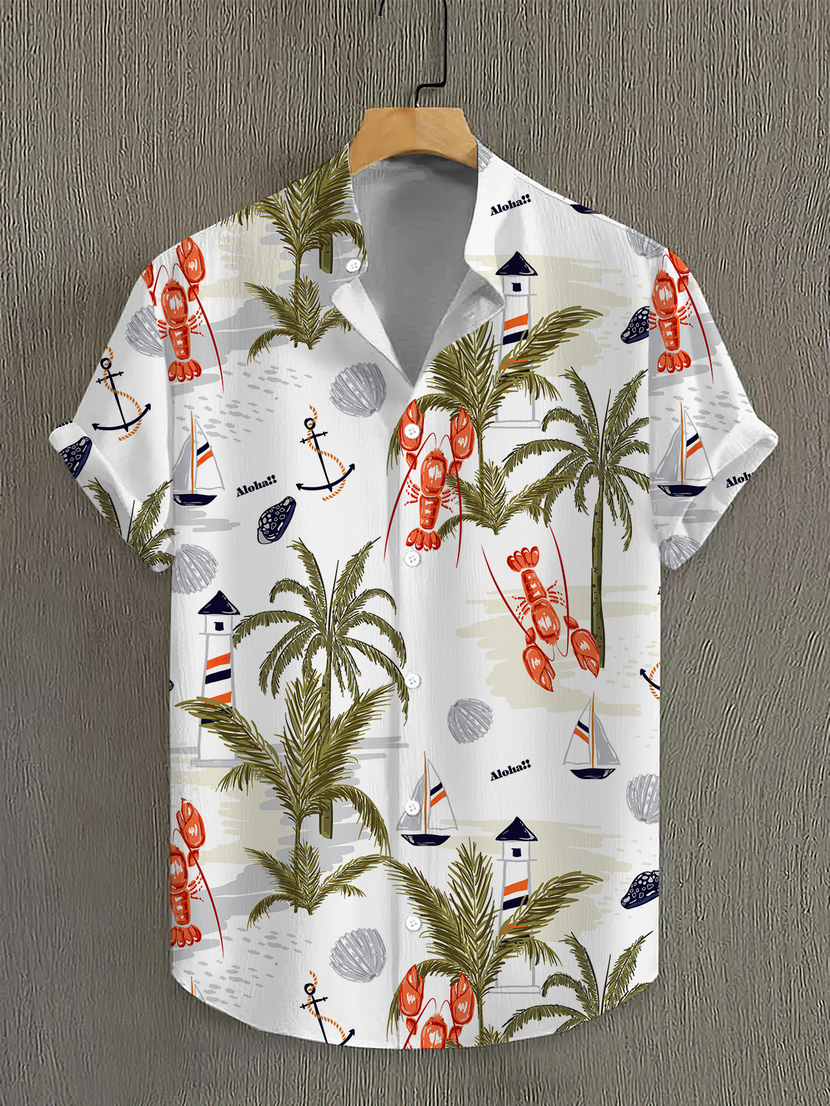 Men's Short Refreshing elegant hawaii Sleeve Shirt