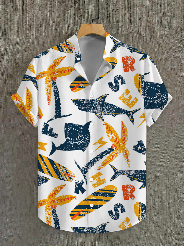 Men's Short Refreshing elegant hawaii Sleeve Shirt