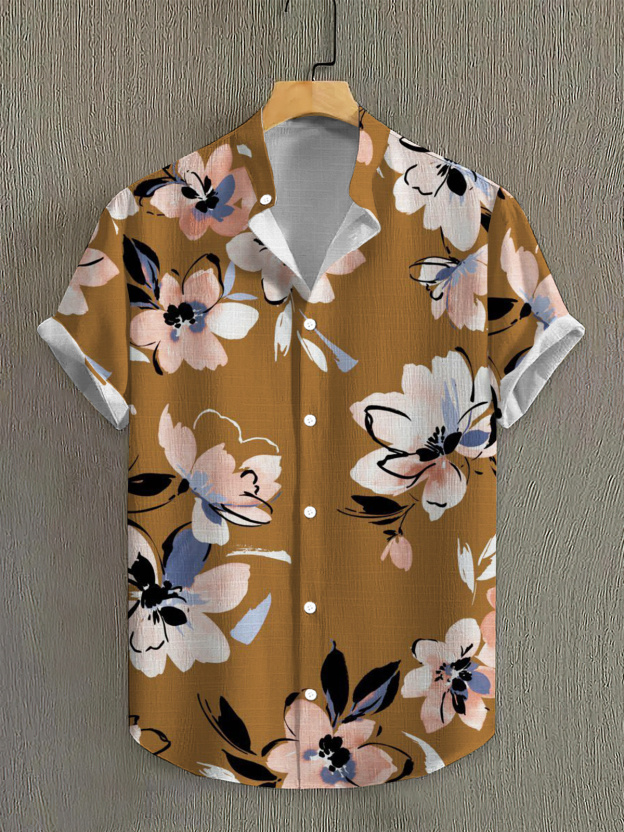 Men's Short Refreshing elegant hawaii Sleeve Shirt