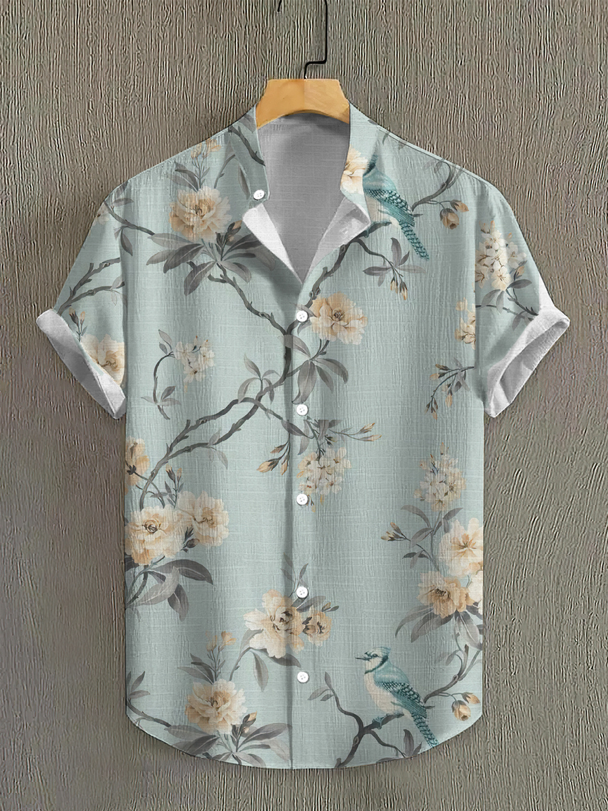 Men's Short Refreshing elegant hawaii Sleeve Shirt