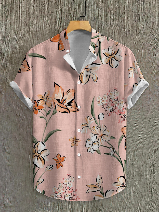 Men's Short Refreshing elegant hawaii Sleeve Shirt