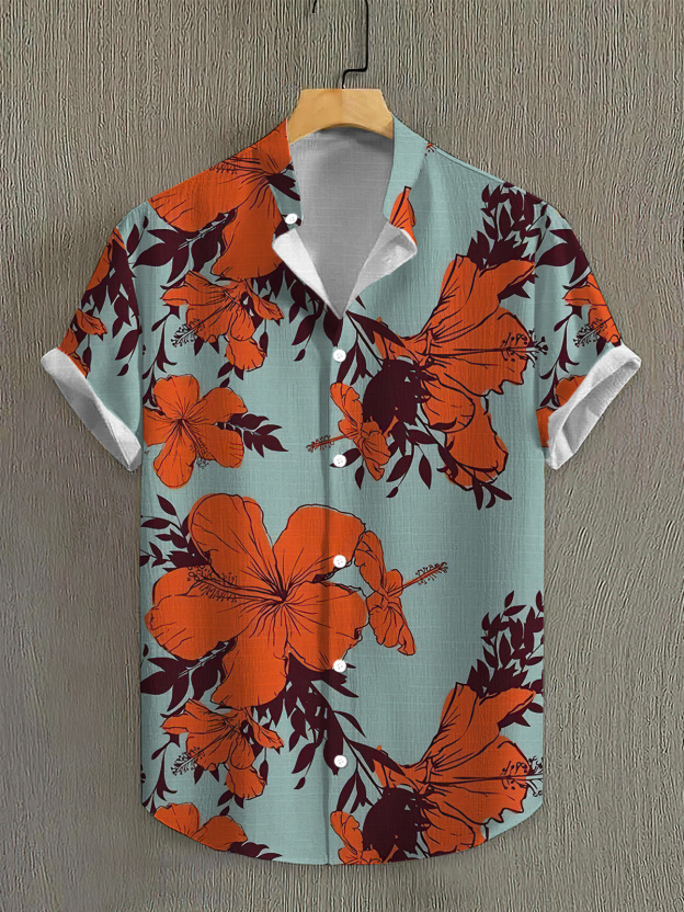 Men's Short Refreshing elegant hawaii Sleeve Shirt