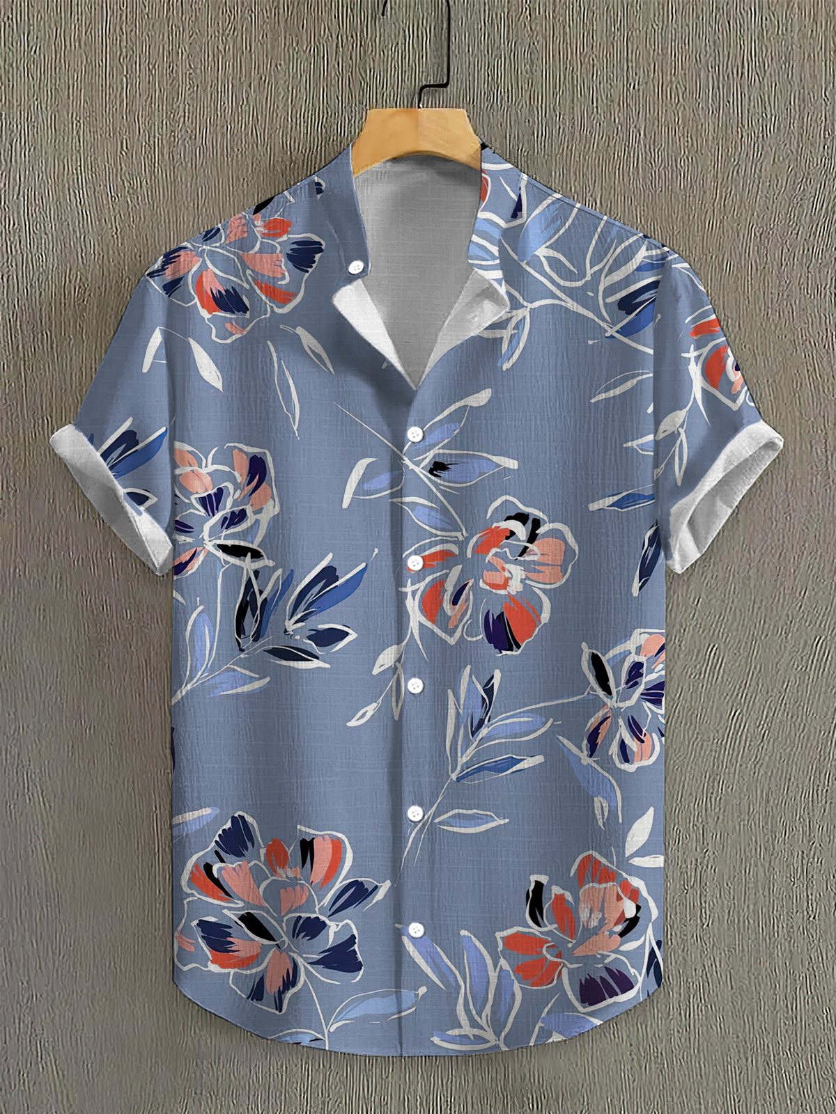 Men's Hawaiian Casual High Stretch Bamboo Fiber Short Sleeve Shirt