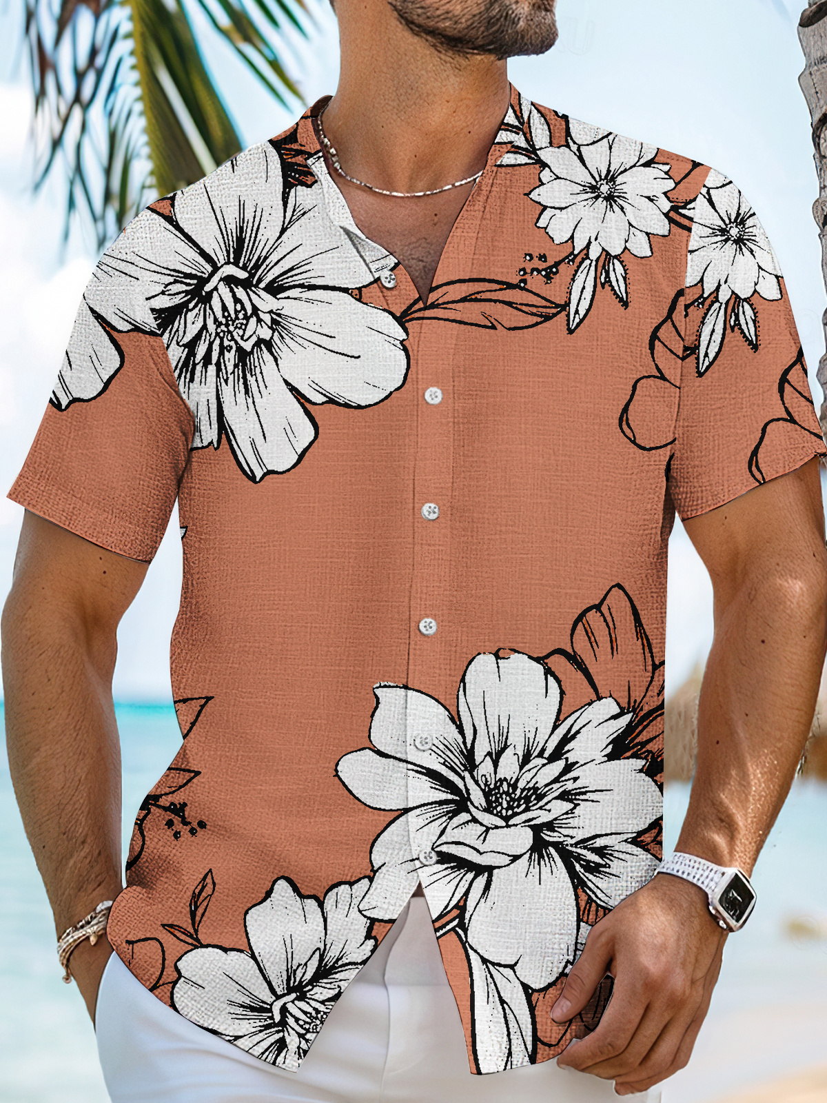 Men's Elegant Hawaiian High Stretch Bamboo Fiber Shirt