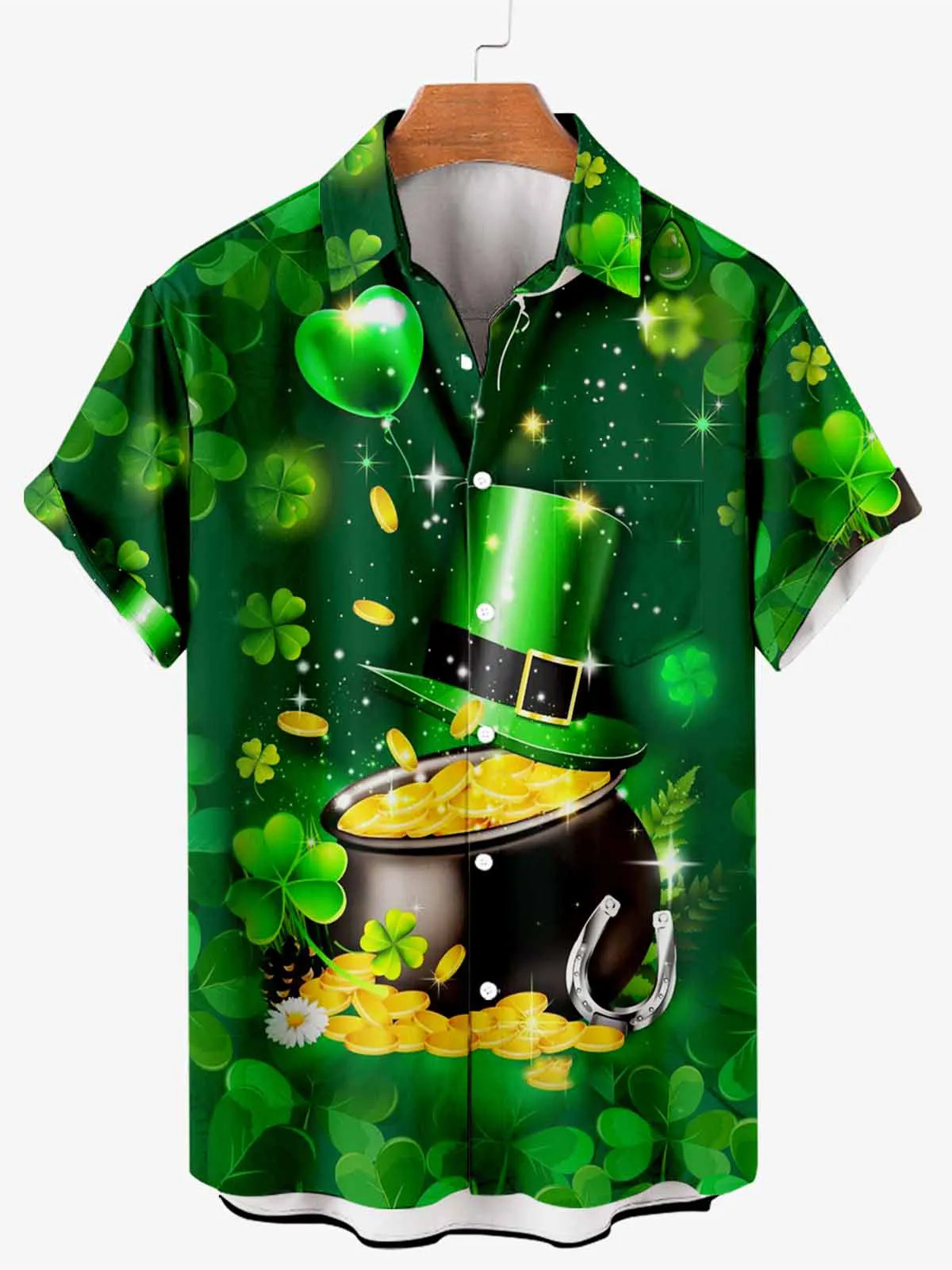 Men's Celebrate St. Patrick's Day Shamrock Short Sleeve Shirt