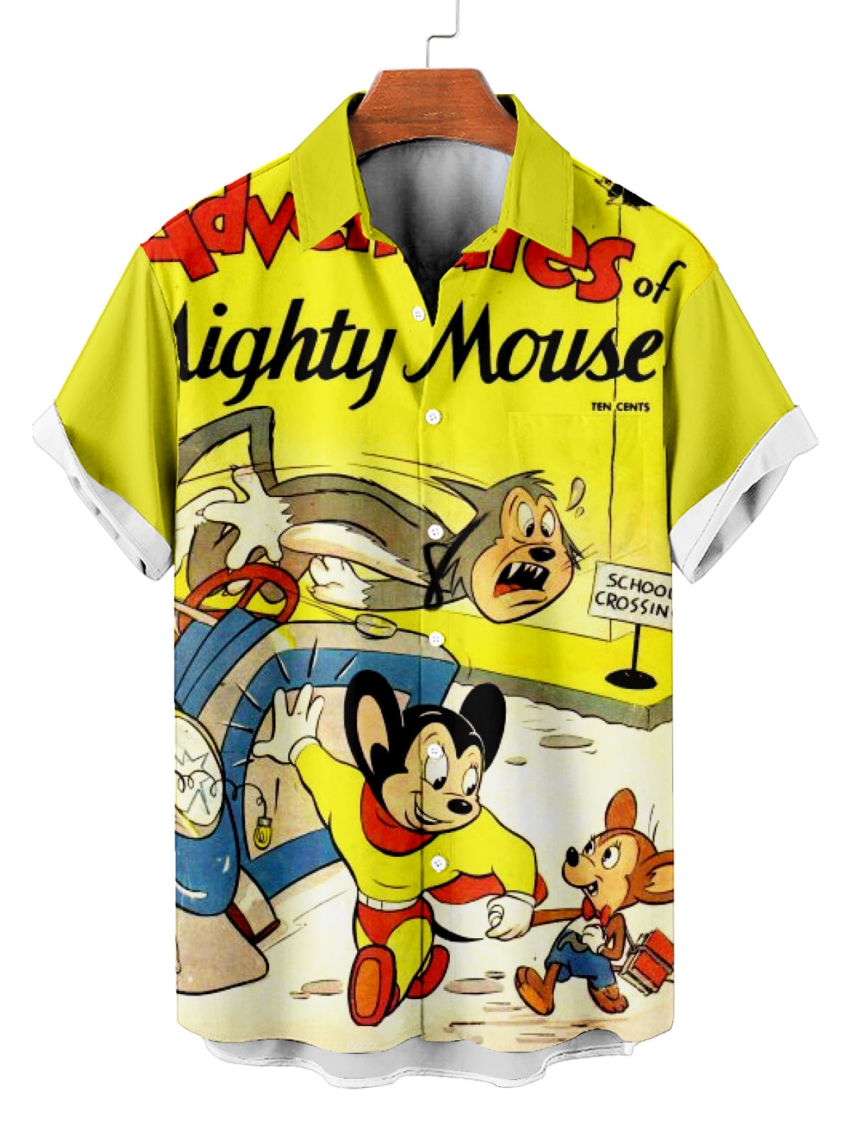 Classic Cartoon pattern short sleeved shirt