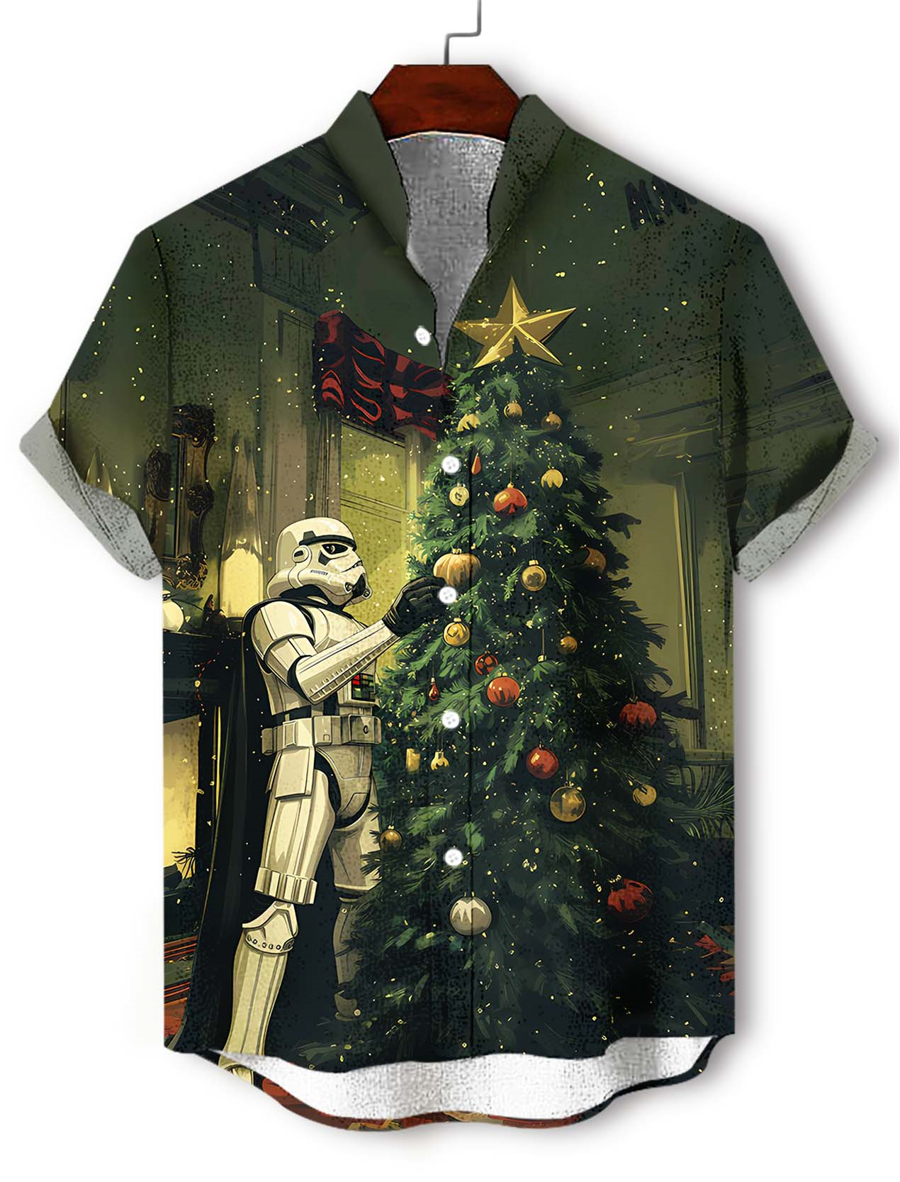 Men's Classic Movie Christmas Graphic Short Sleeve Shirt