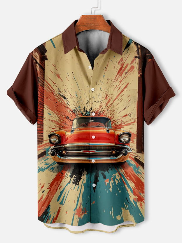 Men's Car Graphic Short Sleeve Shirt