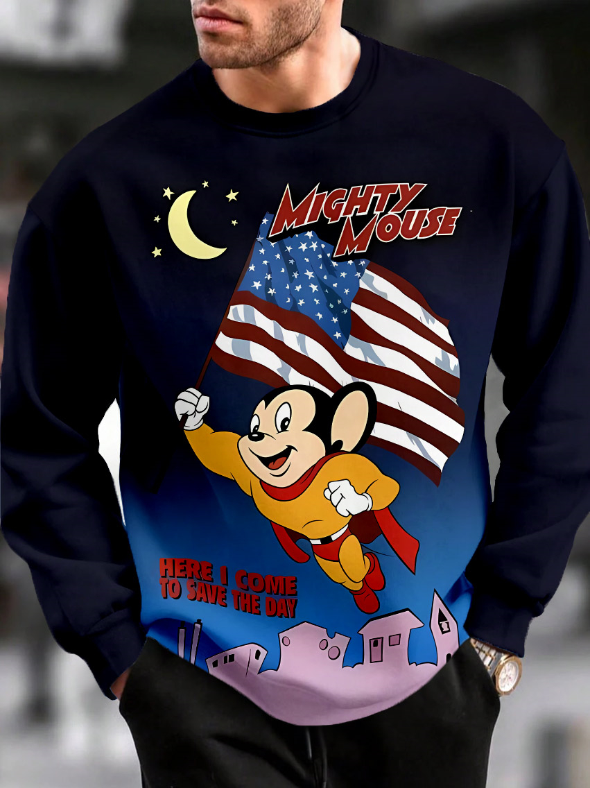 Men's Casual Classic Movie Graphic Long Sleeve Sweater