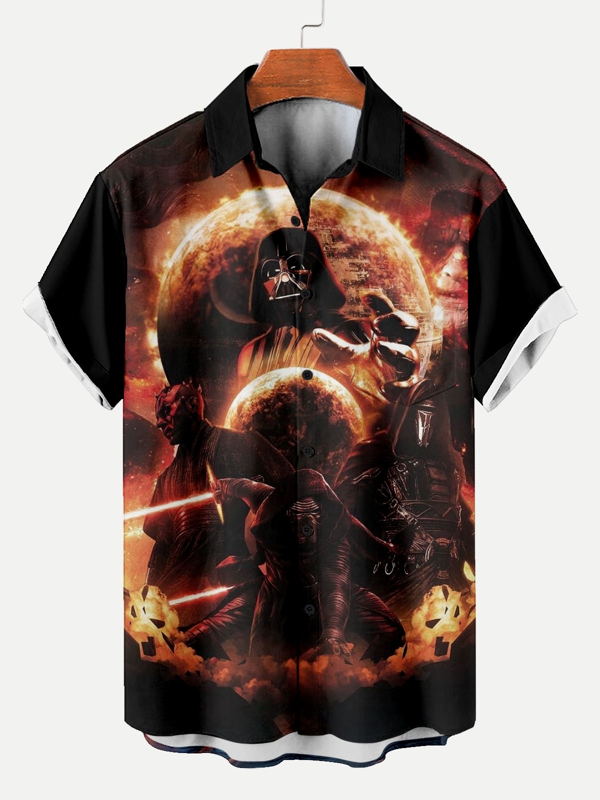 Reggae music skull pattern vacation casual short sleeved shirt