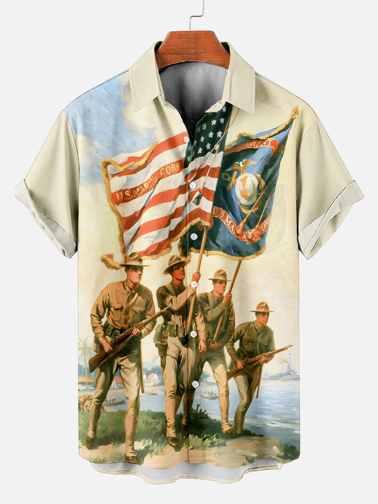 Men's illustration short sleeve shirt