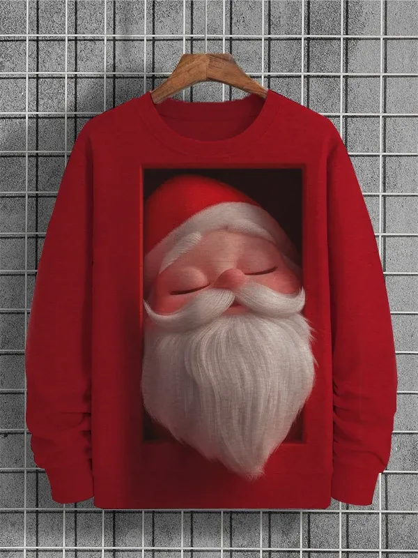 Men's Christmas Hip Hop Santa Claus Art Print Casual Sweatshirt