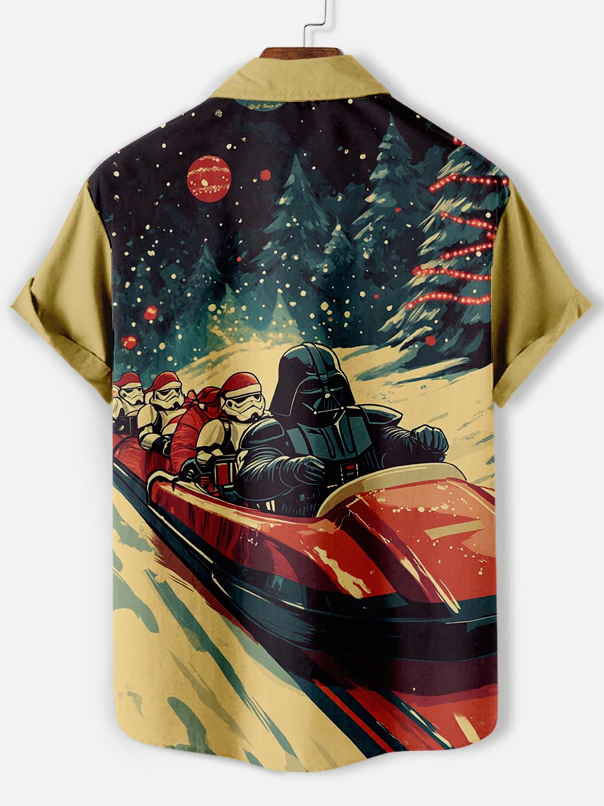 Men's Classic Movie Christmas Graphic Short Sleeve Shirt