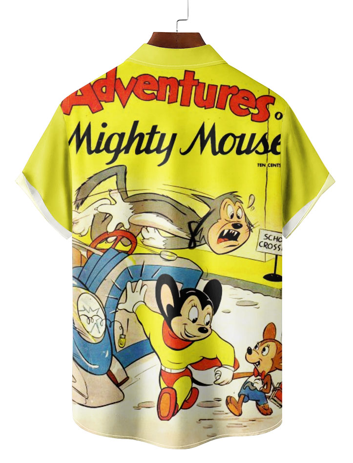 Classic Cartoon pattern short sleeved shirt