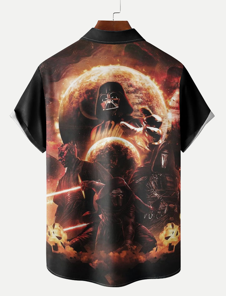  Classic Movie pattern short sleeved shirt