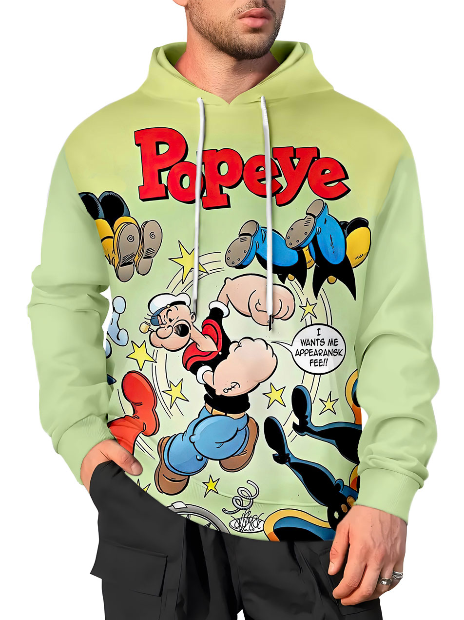 Men's Casual Art Cartoon Graphic Hoodie