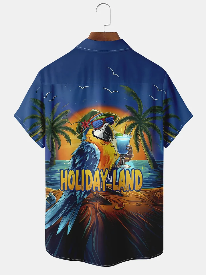 Pirate Parrot Hawaiian Short Sleeve Shirt