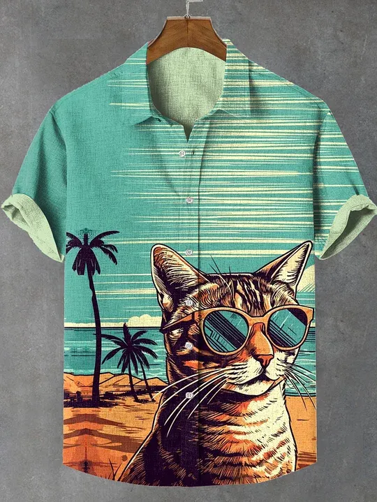 Men's Short Refreshing elegant hawaii Sleeve Shirt