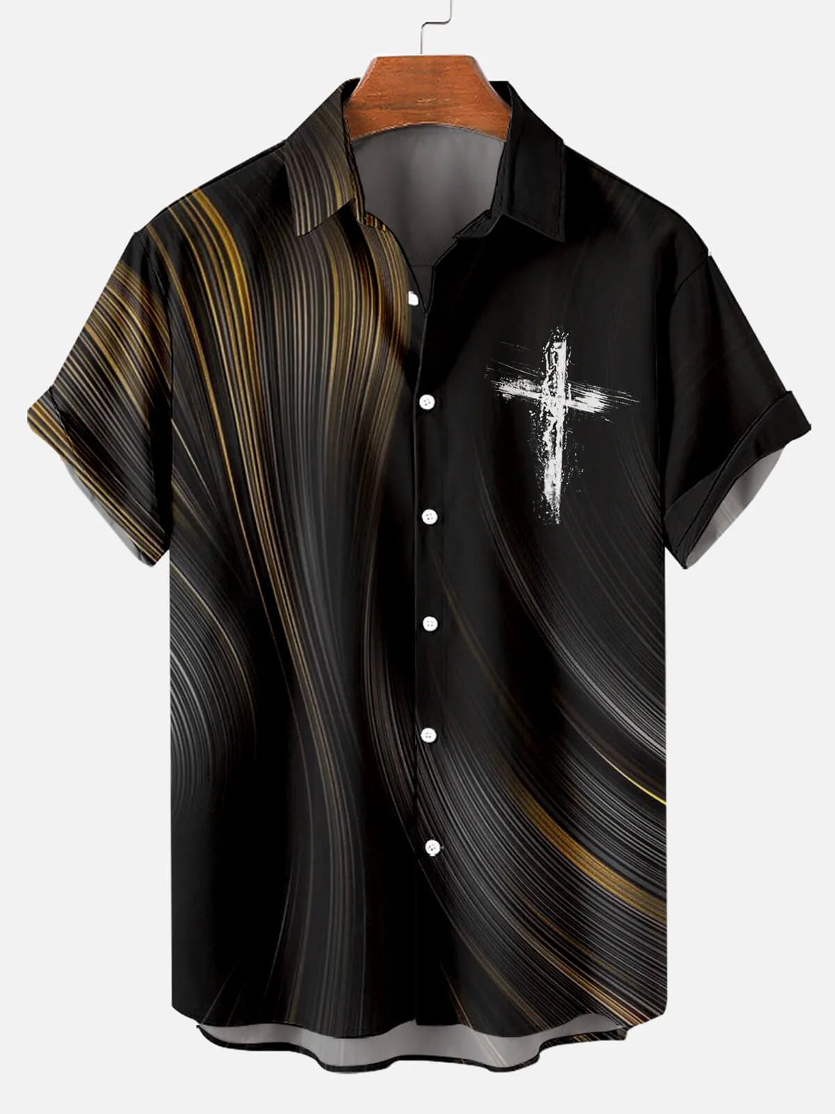 Men's Memorial Day Easter Print Short Sleeve Shirt