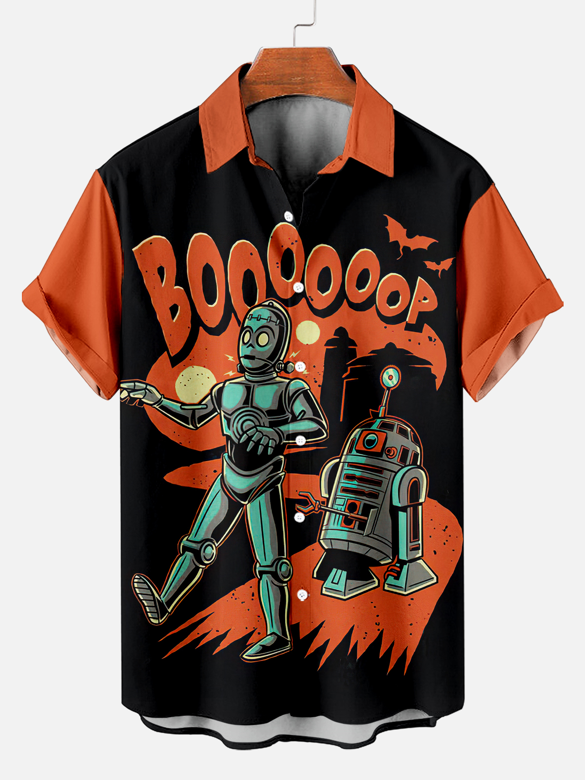 Boooooop Men's Space War Movie Halloween Short Sleeve Shirt