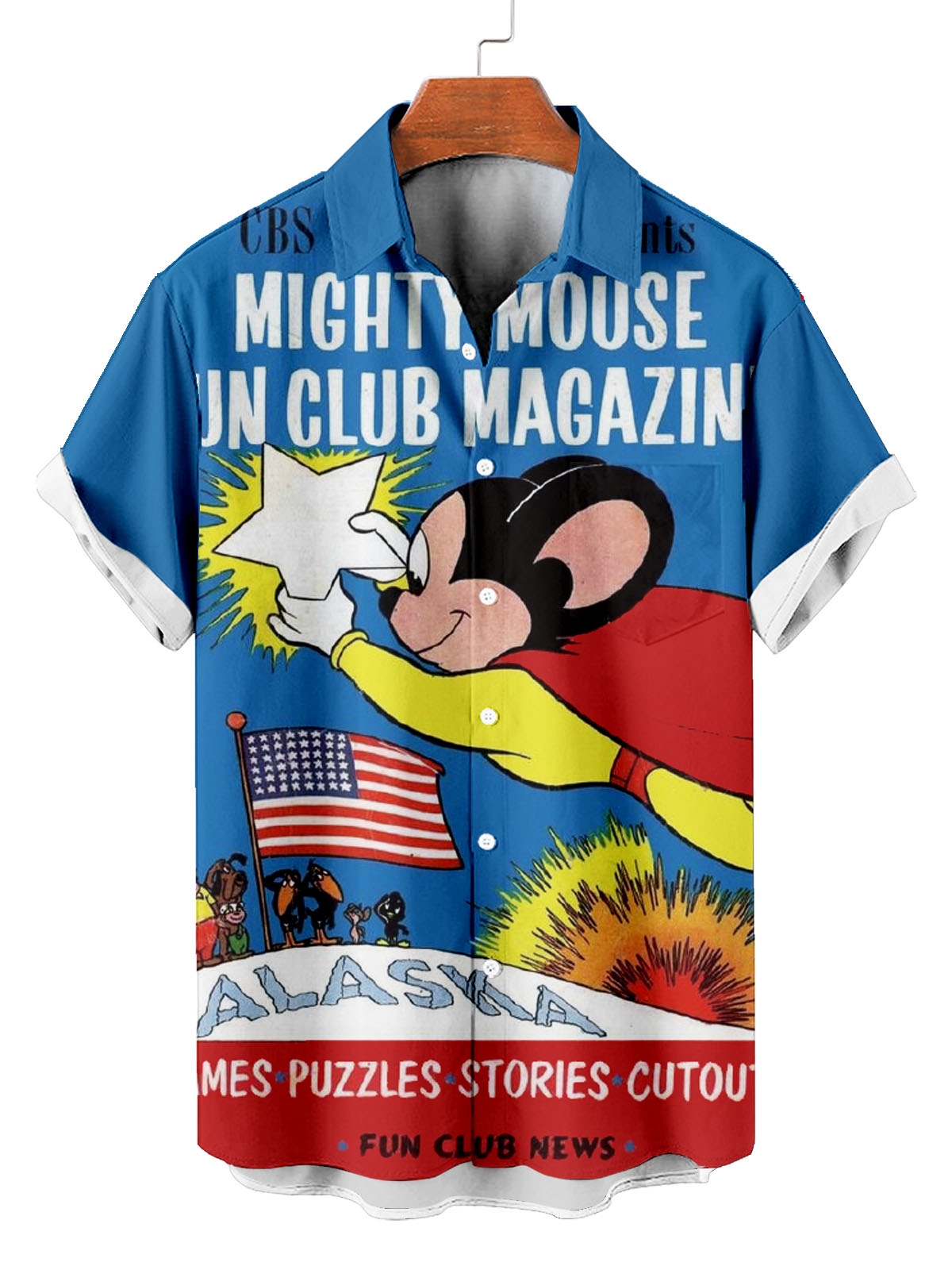 Classic Cartoon pattern short sleeved shirt