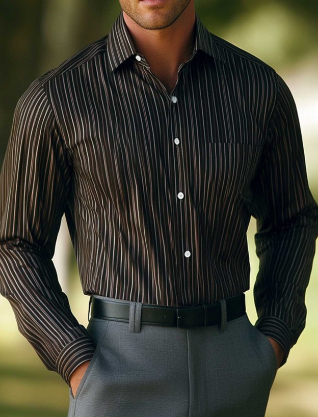 Men's Business Casual Button-Down Shirt