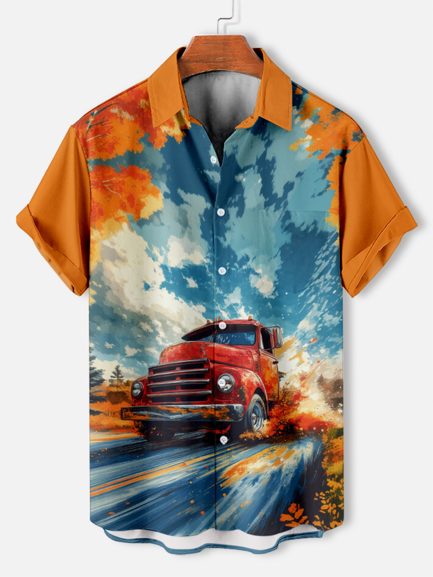 Men's Car Graphic Short Sleeve Shirt