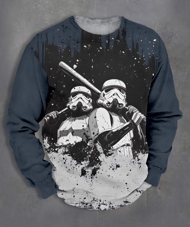 Men's Casual Classic Movie Graphic Long Sleeve Sweater