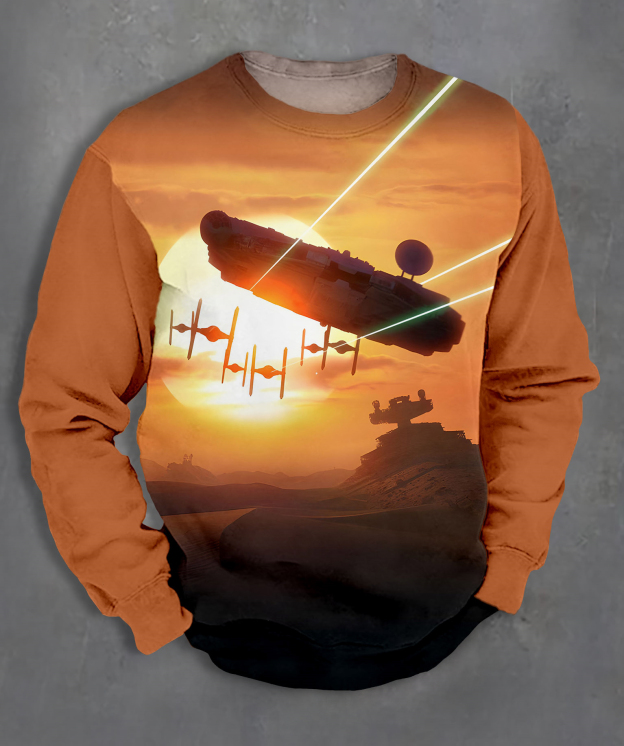 Men's Casual Classic Movie Graphic Long Sleeve Sweater