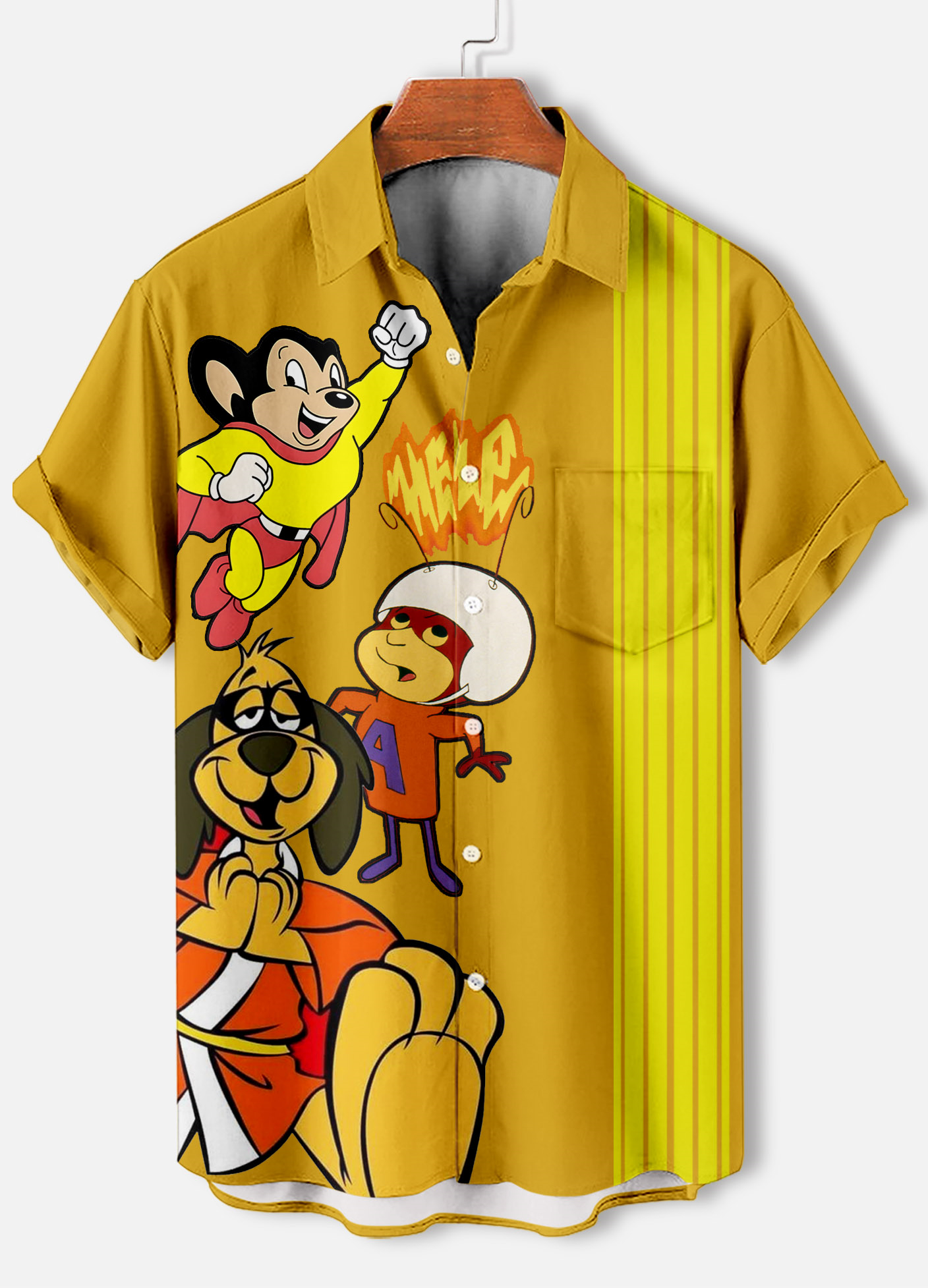 Men's Retro Comic Classic Character Graphic Short Sleeve Shirt