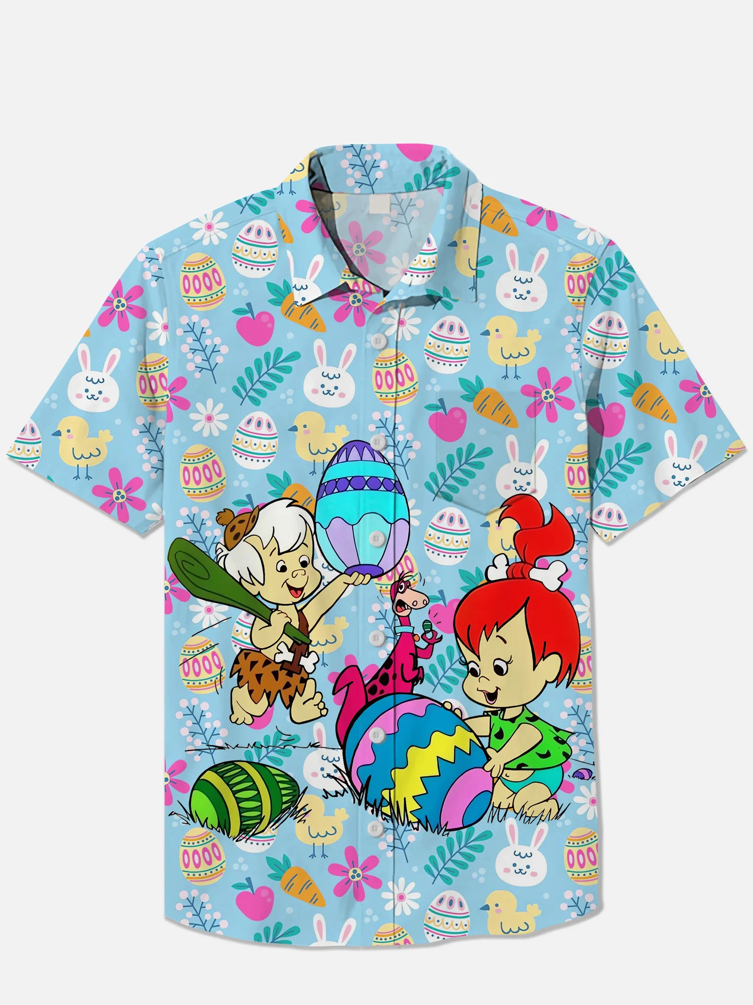 Men's Easter Print Short Sleeve Shirt