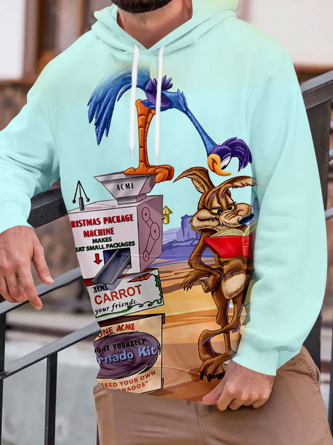 Men's Casual Art Cartoon Graphic Hoodie