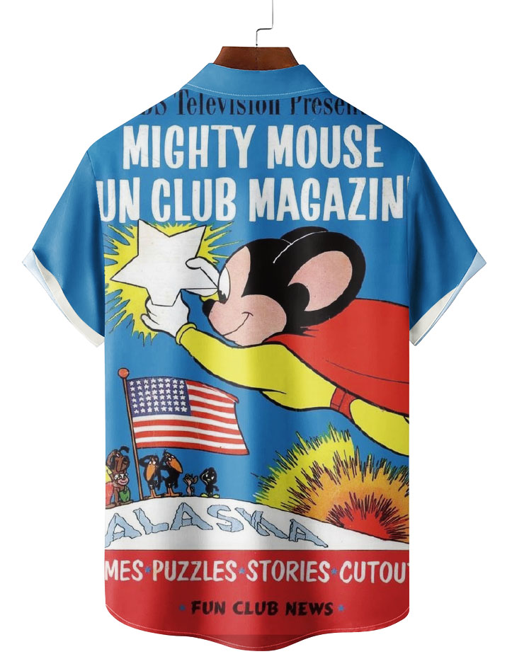Classic Cartoon pattern short sleeved shirt