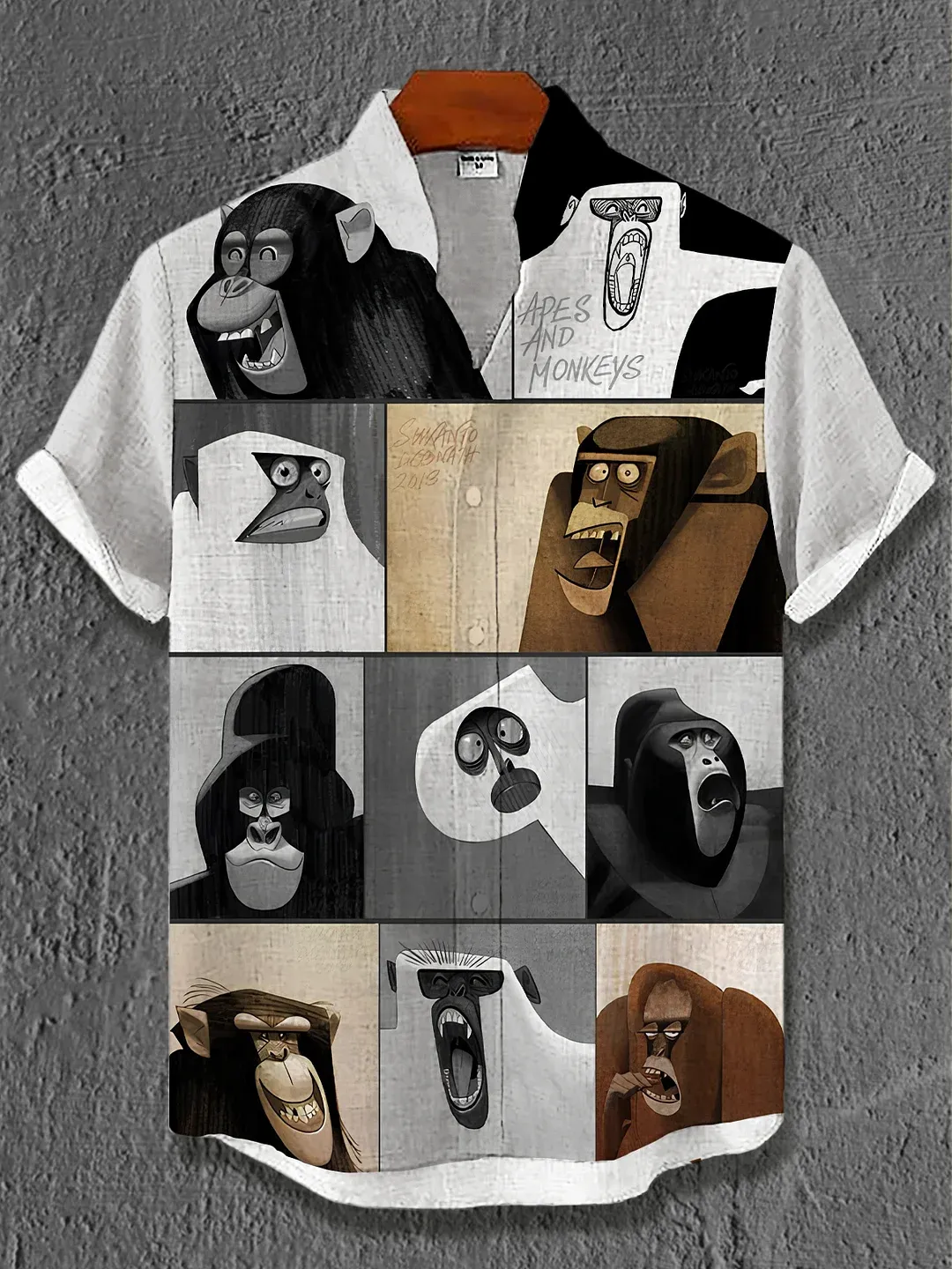 [Copy]Men's Classic Movie Godfather Animal Fun Graphic Short Sleeve Shirt
