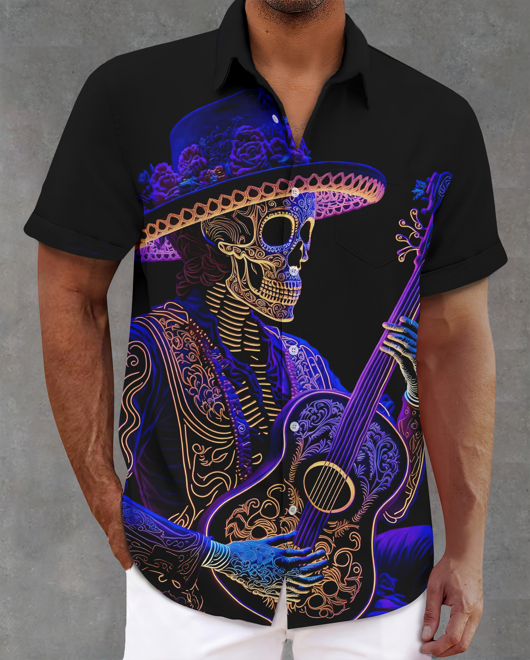 [Copy]Men's Vintage Witch Oil Painting Art Halloween Short Sleeve Shirt