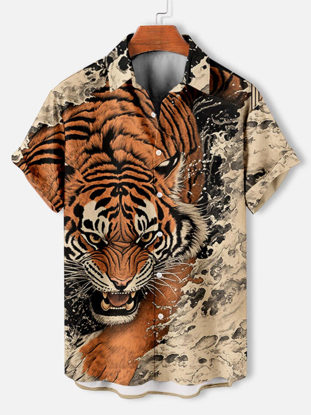 Men's Animal Graphic Short Sleeve Shirt