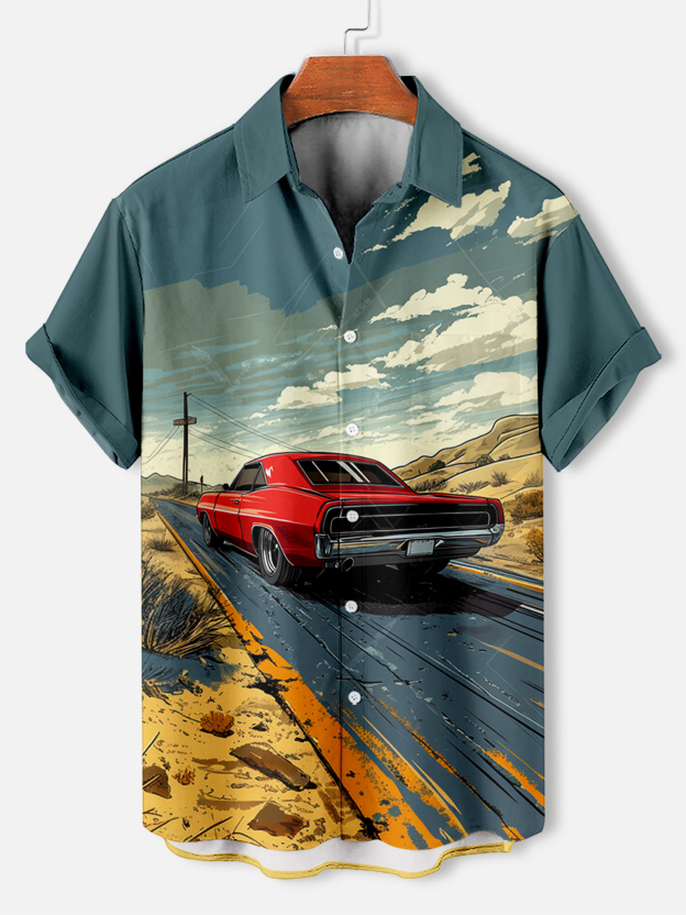 Men's Car Graphic Short Sleeve Shirt