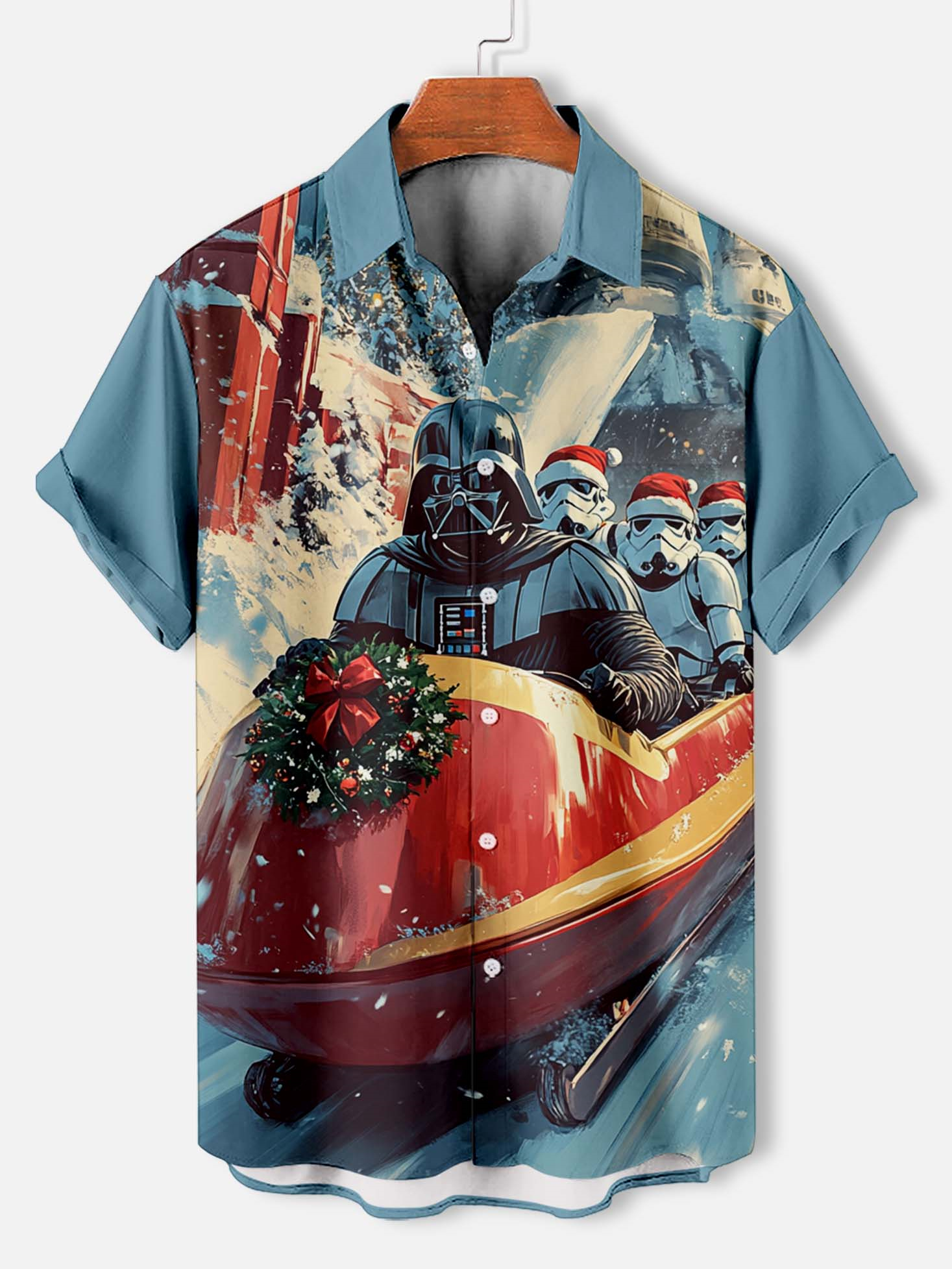 Men's Classic Movie Christmas Graphic Short Sleeve Shirt