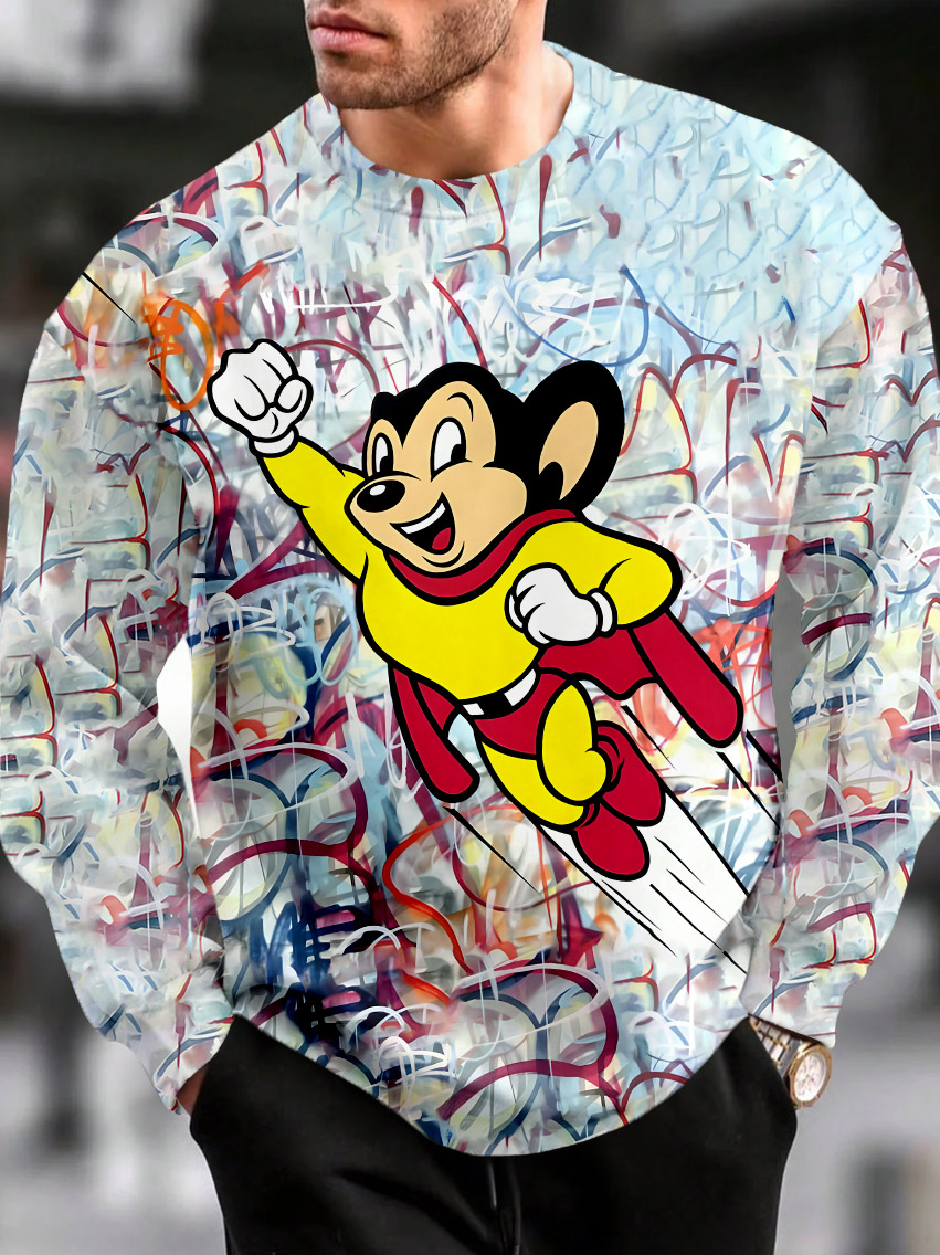 Men's Casual Classic Movie Graphic Long Sleeve Sweater