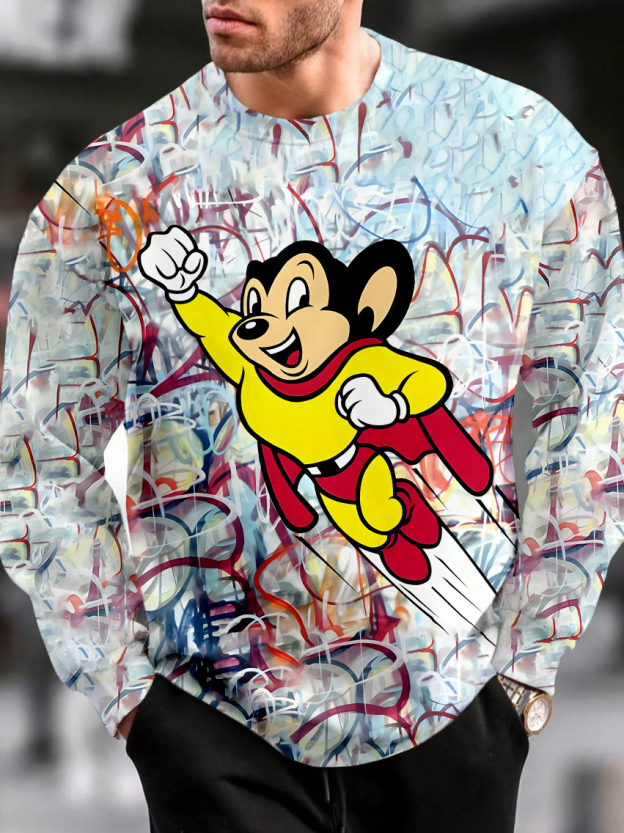 Men's Casual Classic Movie Graphic Long Sleeve Sweater