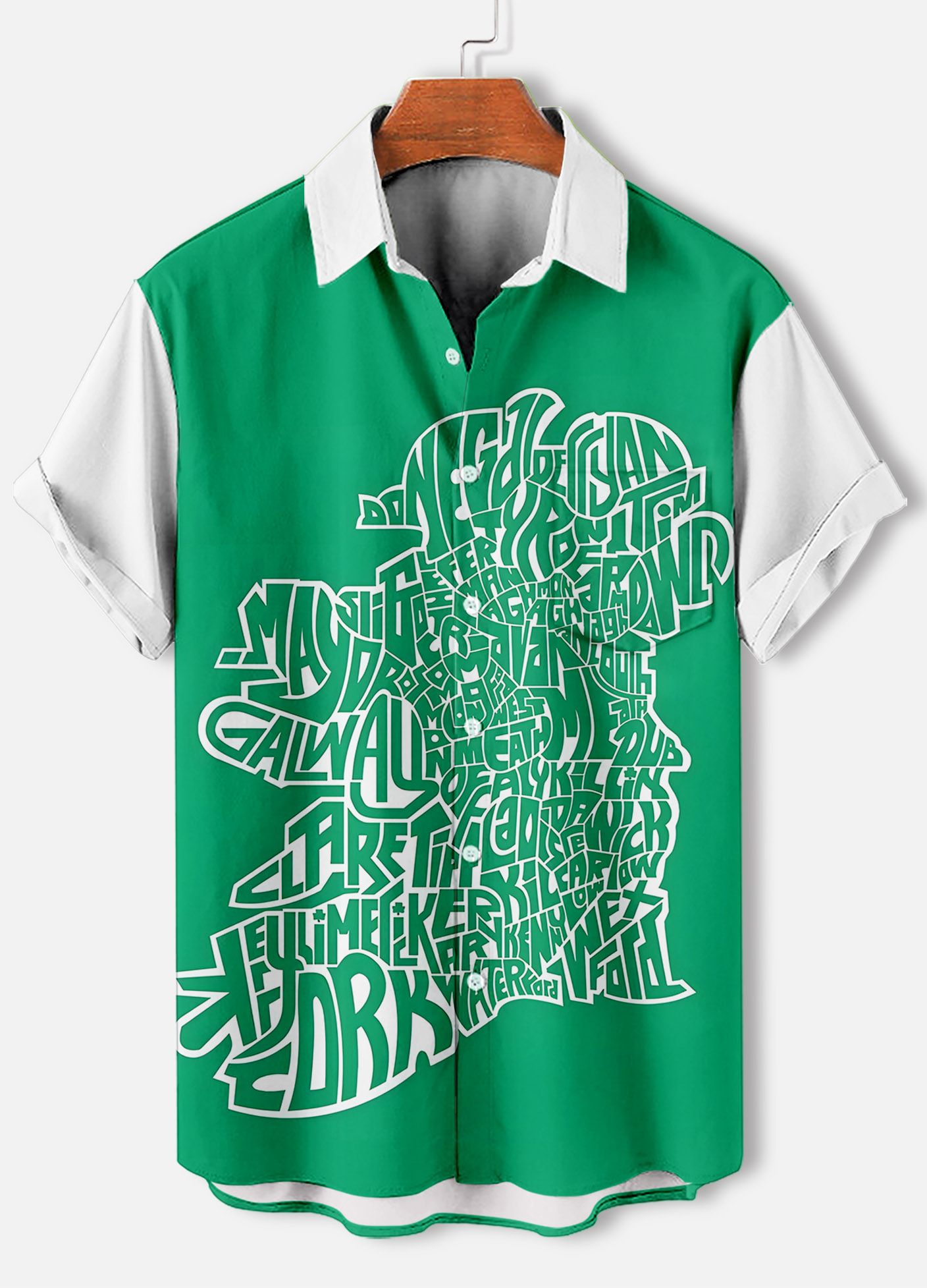 Men's Casual St. Patrick's Day Graphic Short Sleeve Shirt