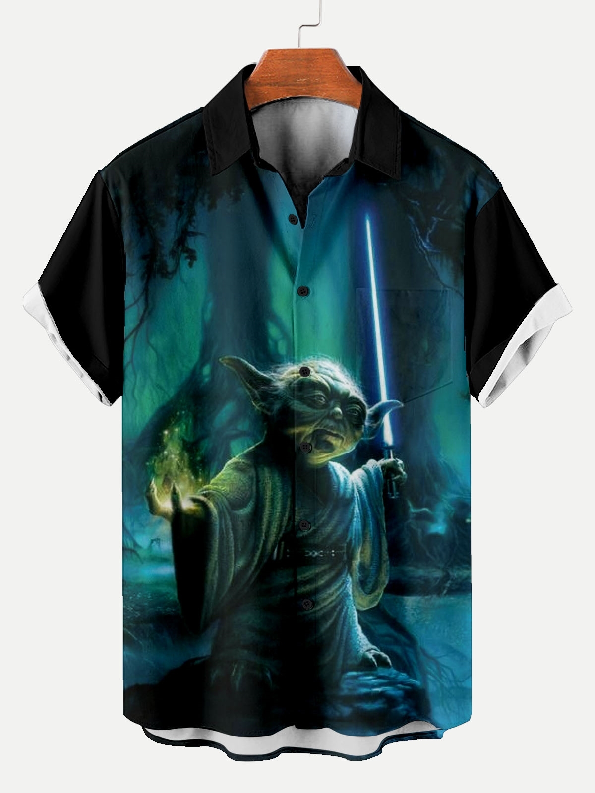 Reggae music skull pattern vacation casual short sleeved shirt