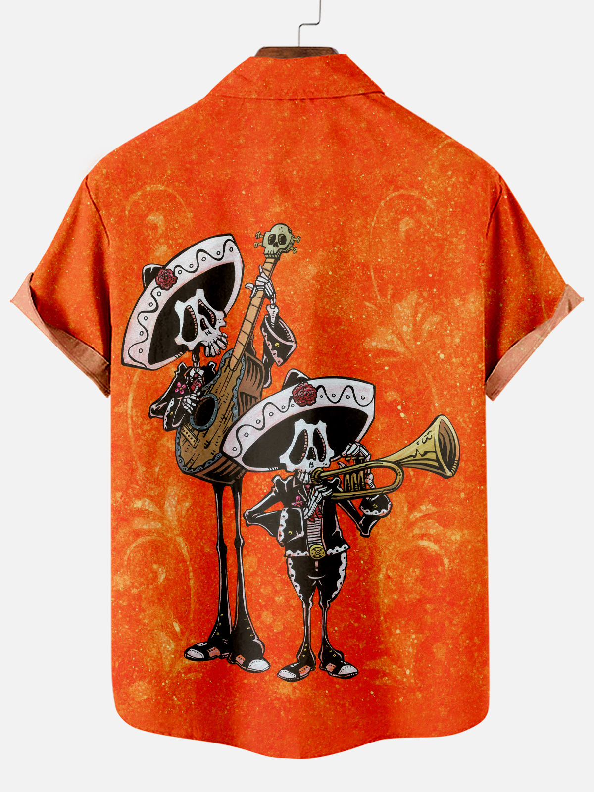 Men's Classic Day of the Dead Skull Graphic Short Sleeve Shirt