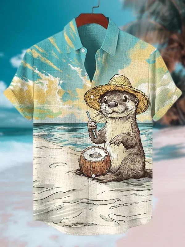 [Copy]Men's Classic Movie Godfather Animal Fun Graphic Short Sleeve Shirt