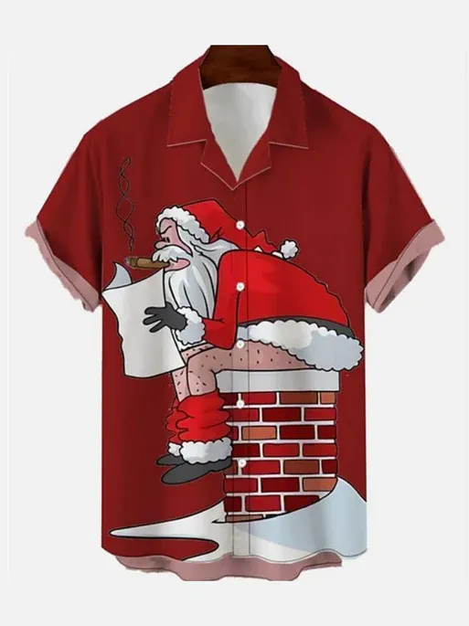 Men's Christmas Funny Graphic Short Sleeve Shirt